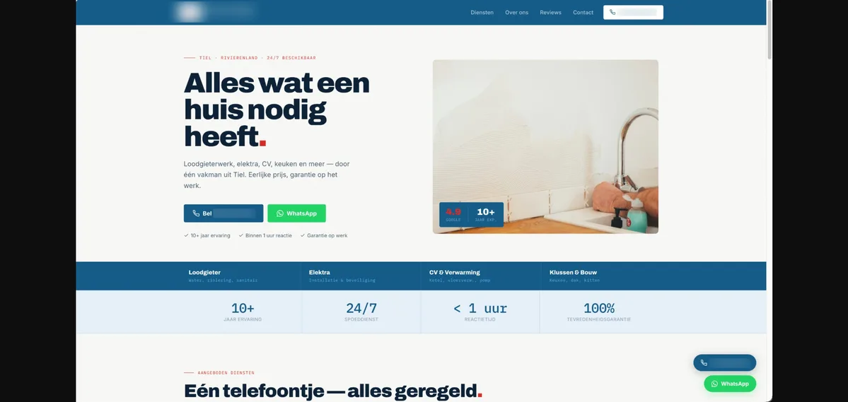 Toegankelijke en beter vindbare website in de regio van het bouwbedrijf.